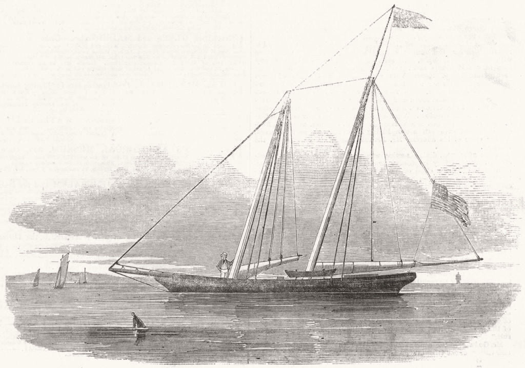 USA. The United States clipper yacht America, of the New York yacht club 1851